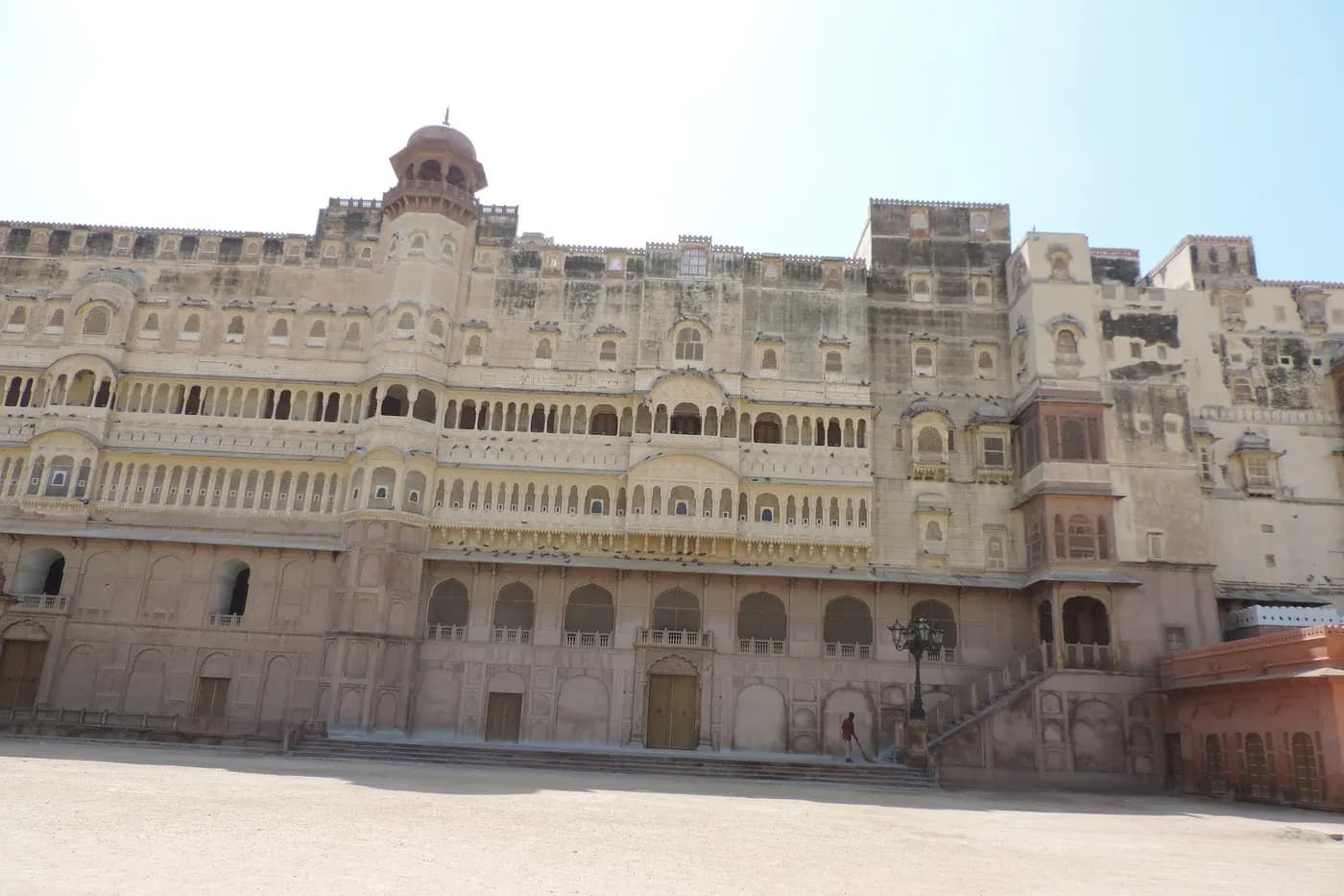 The sandstone walls and courtyards of Junagarh Fort, Bikaner