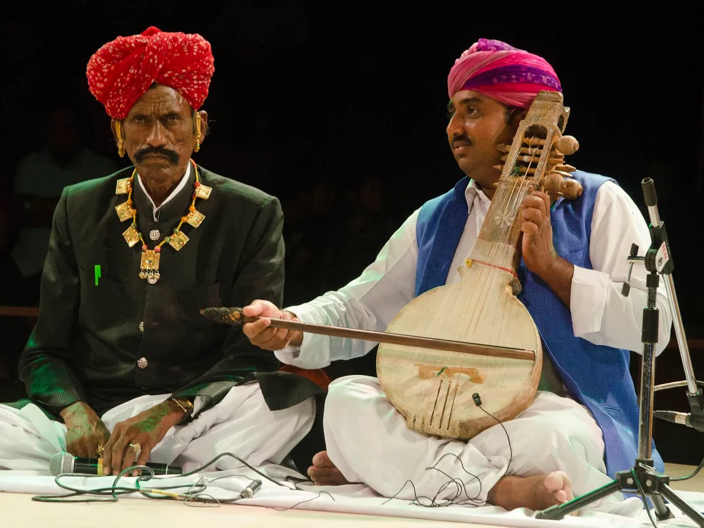 Manganiar musicians playing traditional Rajasthani instruments