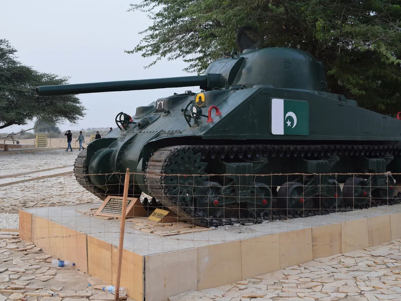 Armoured vehicles on display at the Longewala war memorial