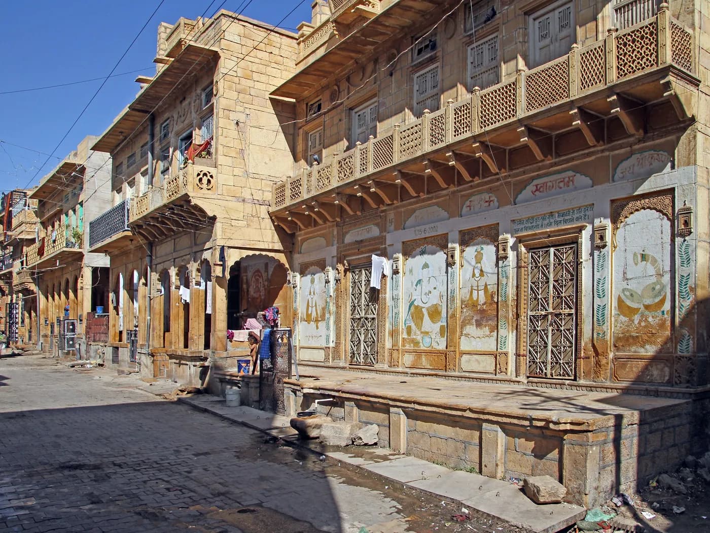 A quiet sandstone lane in the old city of Jaisalmer